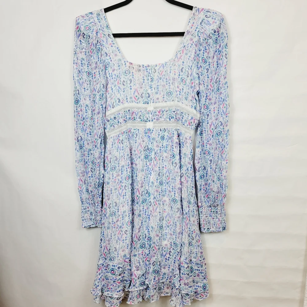 Rococo sand blue metallic mini dress - Picture 8 of 11